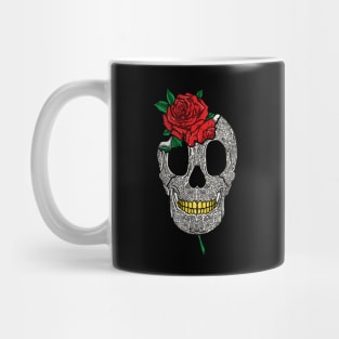 Skull and red roses Mug